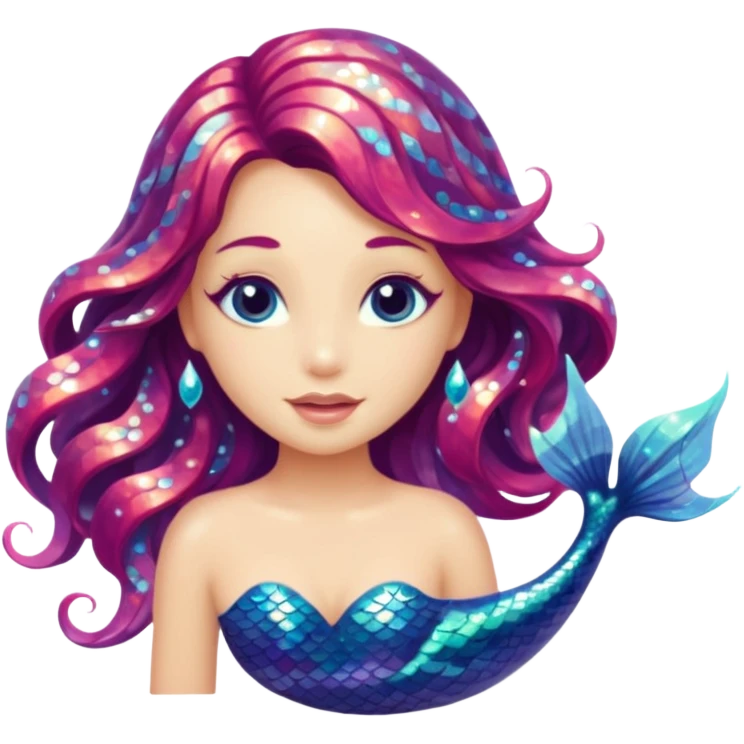Glitter mermaid emoji