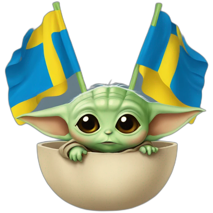 baby yoda  Ukraine flag emoji