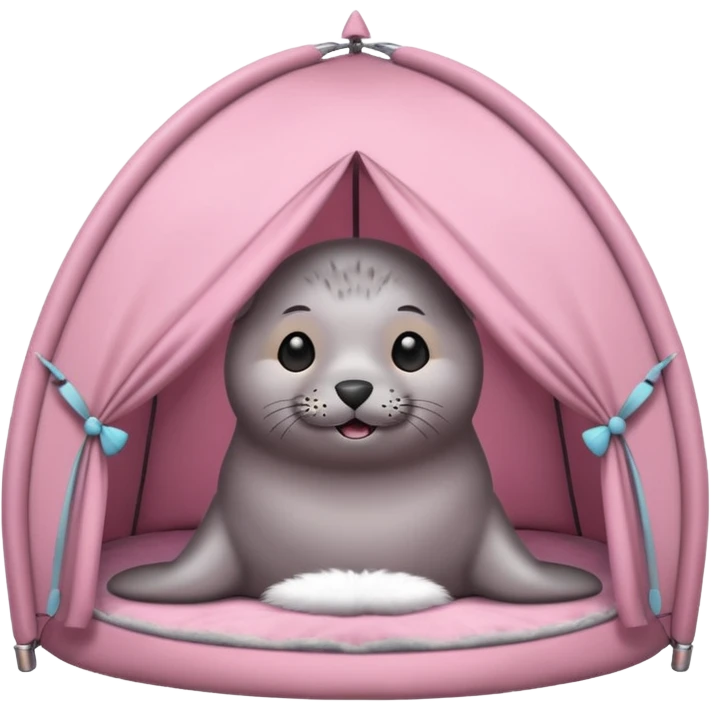 Seal in a light pink tent  emoji