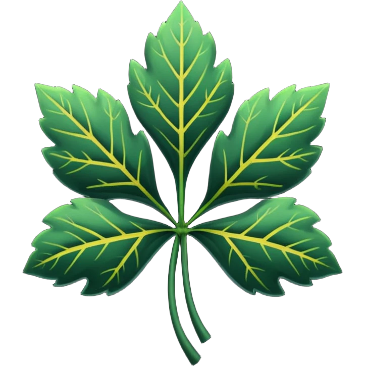 Trébol completamente negro cinco hojas  emoji