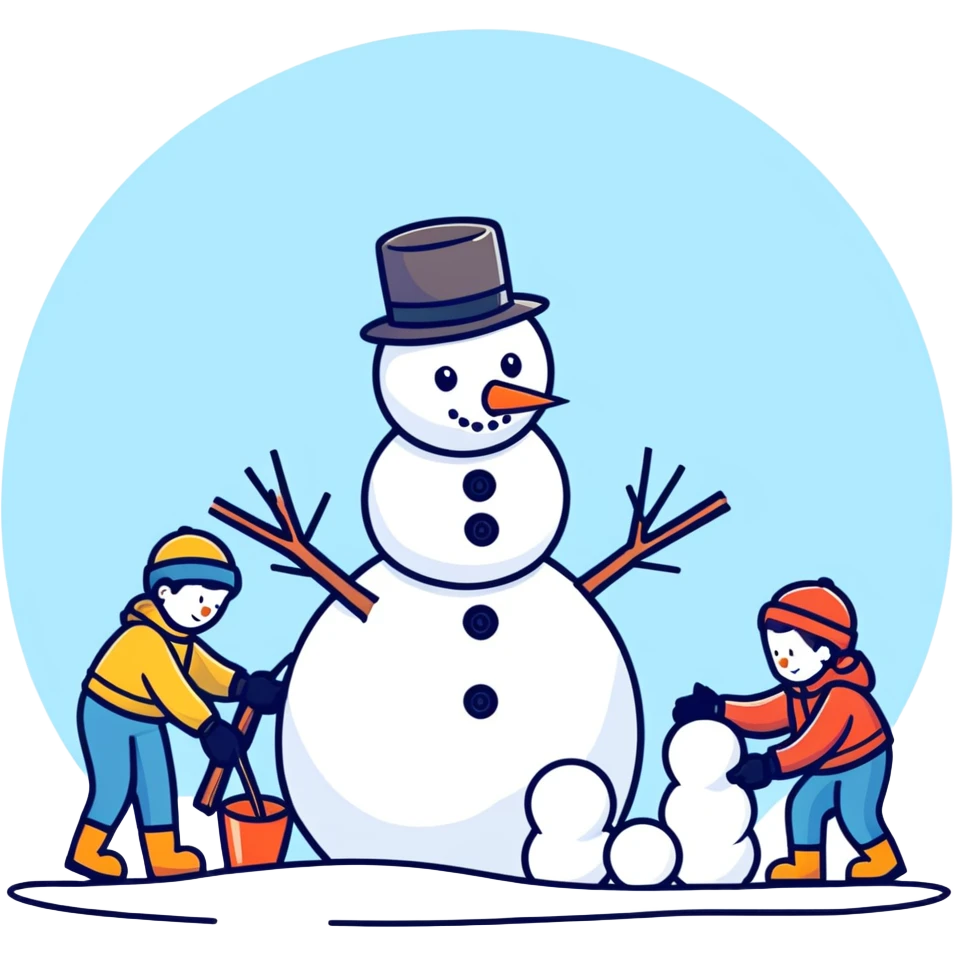 people making a snowman emoji