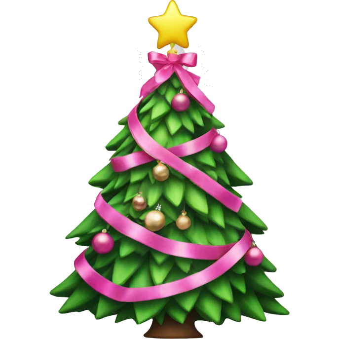 Christmas tree with pink decoration emoji