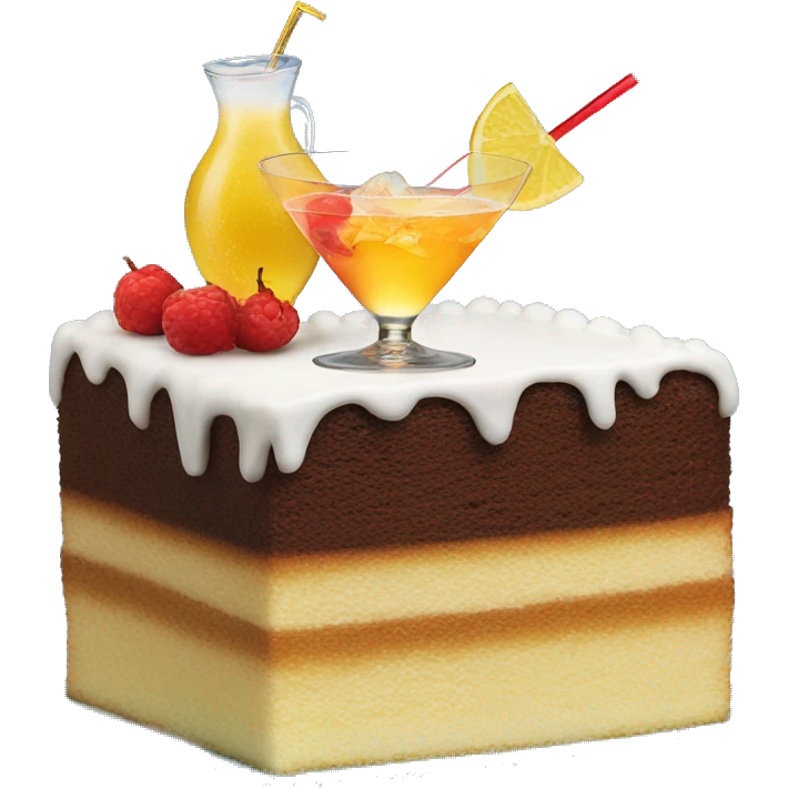 Cocktail on top of birthday cake emoji