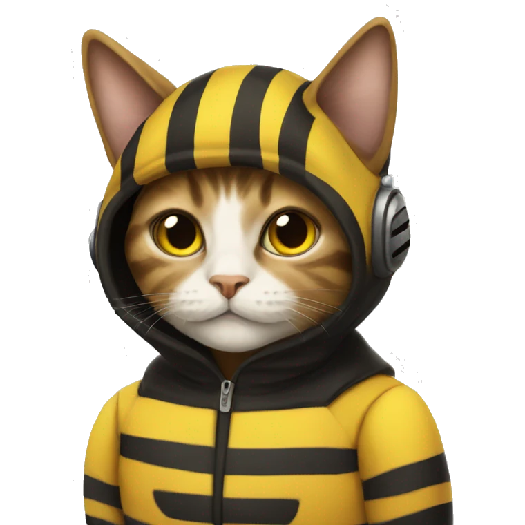cat in a bumblebee costume emoji