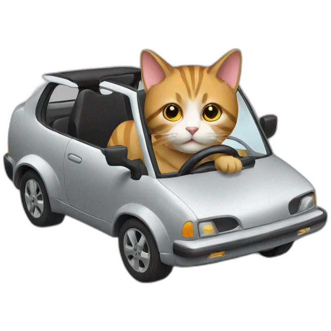 cat driving a car emoji