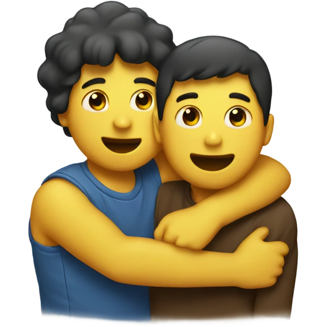 A emoji hugging another emoji emoji