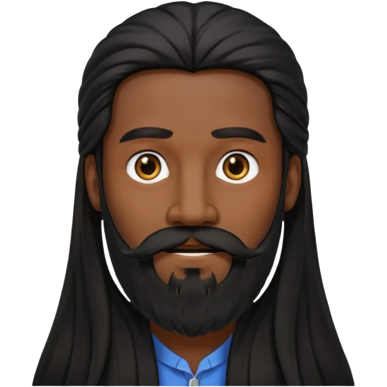 رجل لديه شعراسود طويل جدا ولحية  emoji