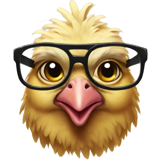 Chicken with glasses emoji