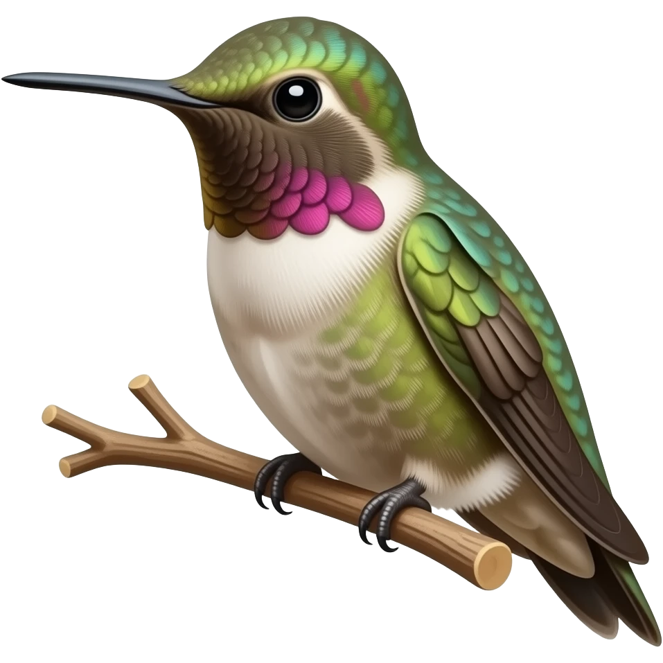 Rufus Hummingbird on a branch emoji