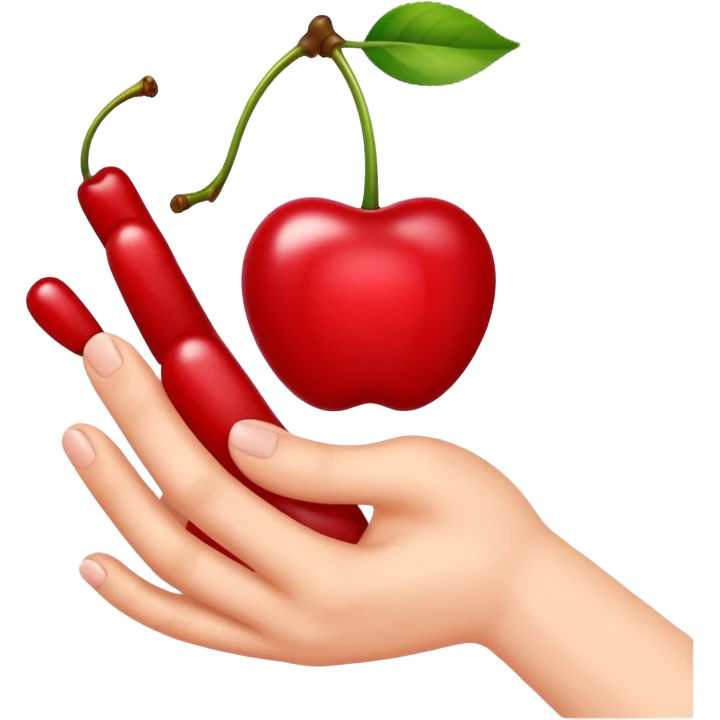 Pick up the cherry for finger emoji