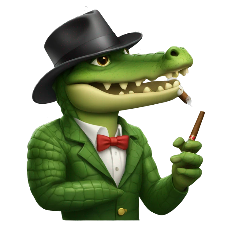 Crocodile smoking cigar emoji