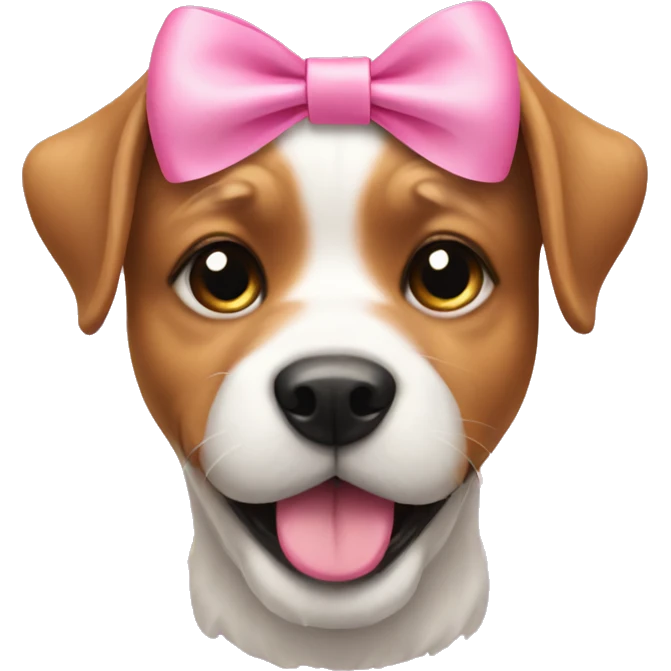 Dog wit pink bow  emoji