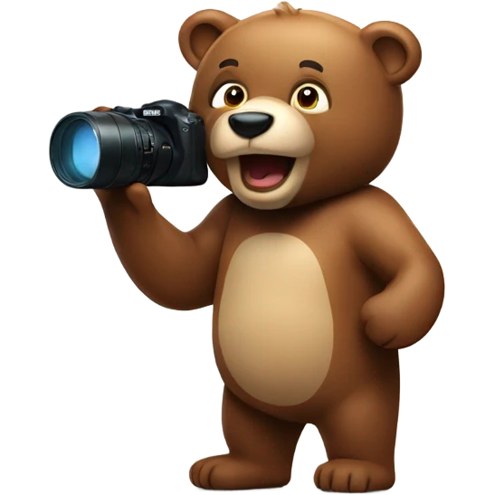 Cute Bear taking flash photo  emoji