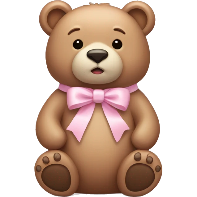 Bear with light pink bow emoji