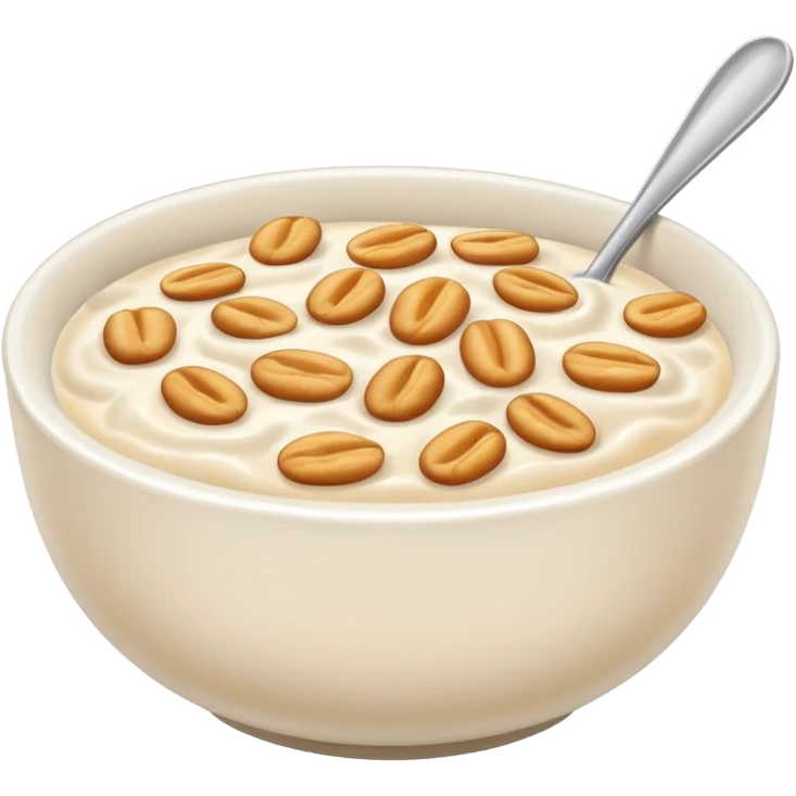 a plain bowl of wheat cereal with milk, there's nothing in the picture but a bowl of cereal emoji