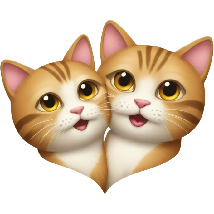 Two cats in love emoji