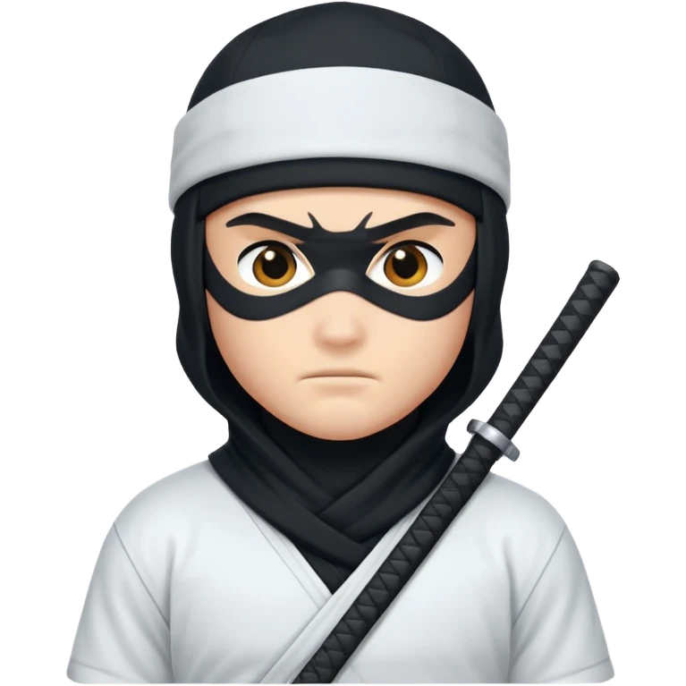A ninja wearing a white Nike shirt, a black Nike cap, emoji