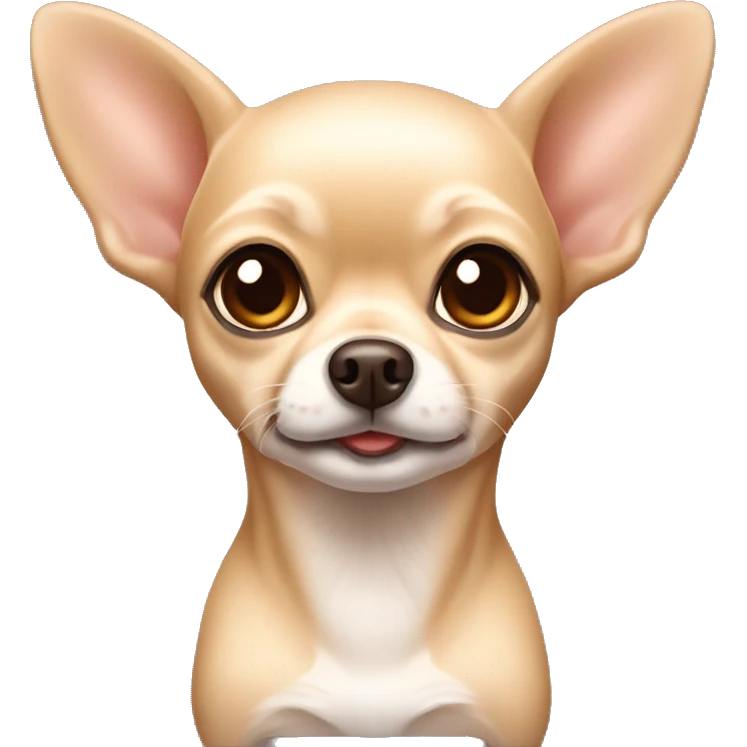 Beige chihuahua with big ears and brown eyes  emoji