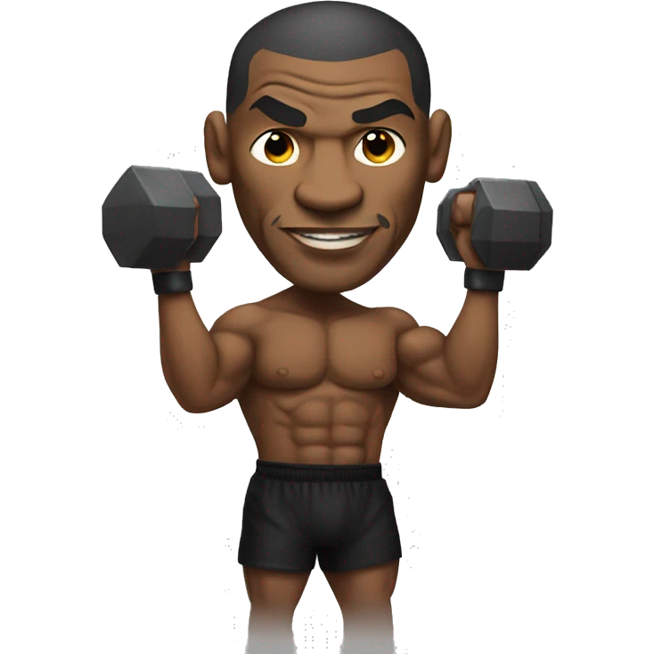 Mike Tyson holding a dumbbell emoji