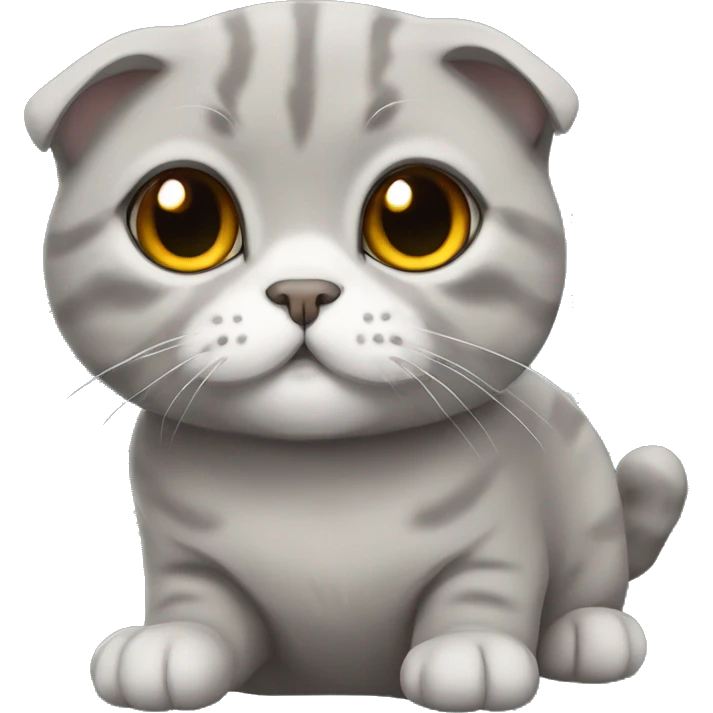 gray scottish fold cat emoji