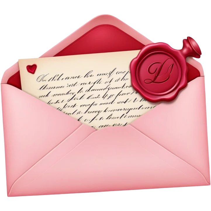 Pink romantic letter emoji