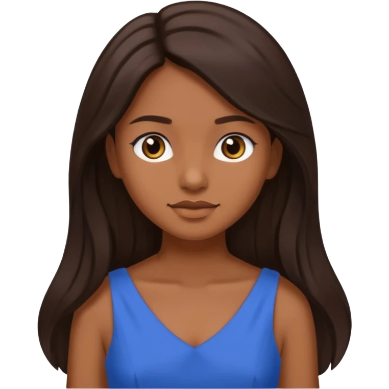 Menina morena de cabelo longo castanha escuro  emoji