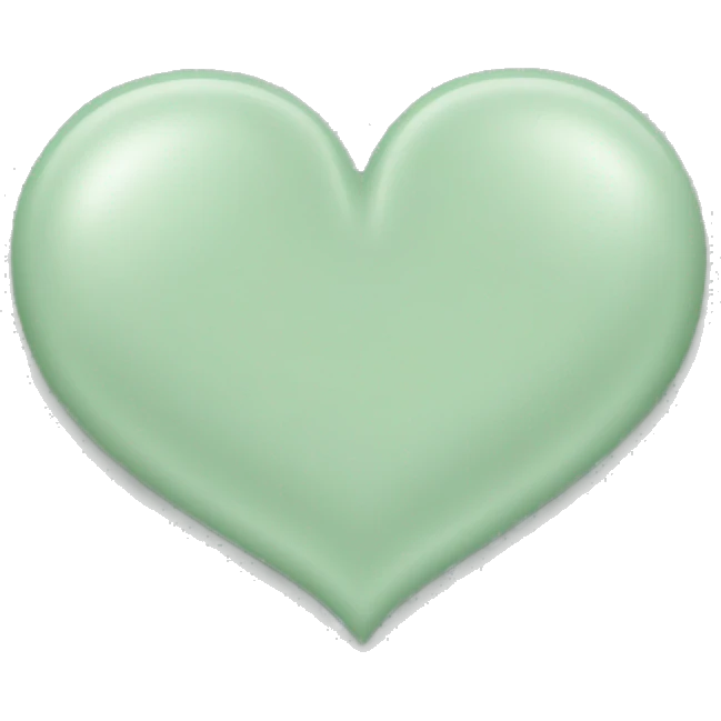 pale sage green heart shape emoji