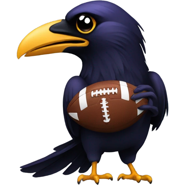 Raven with football  emoji