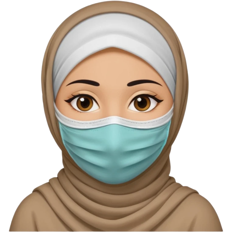 cover face mask arab woman with hijab emoji