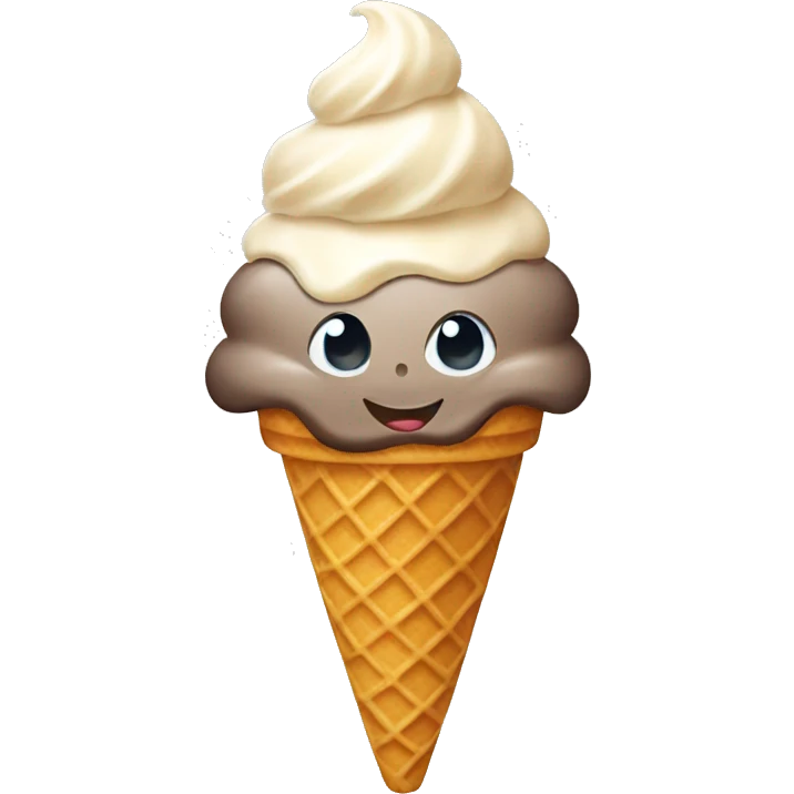 Ice cream with waffle cone  emoji
