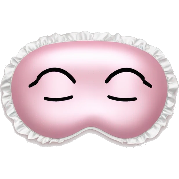 Light pink Frilly satin sleep mask no eyes emoji