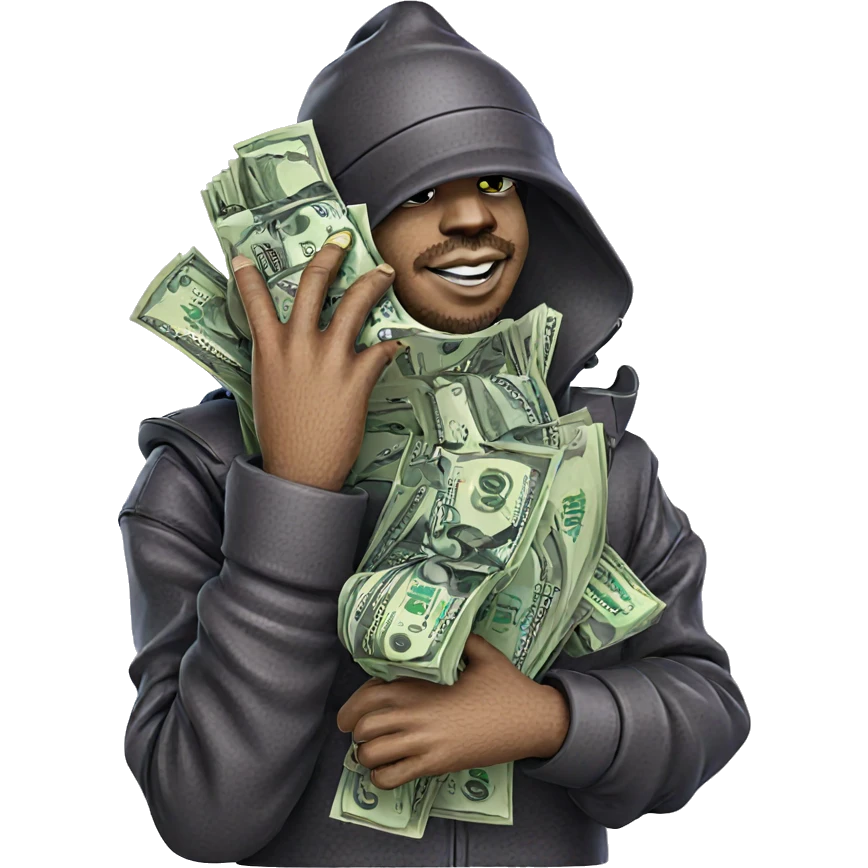 smiling boy with money hat emoji