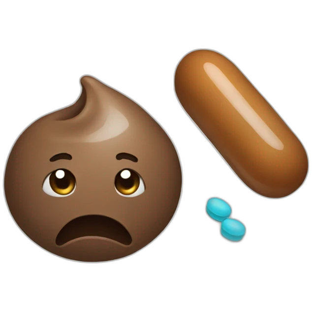 poop taking pills emoji