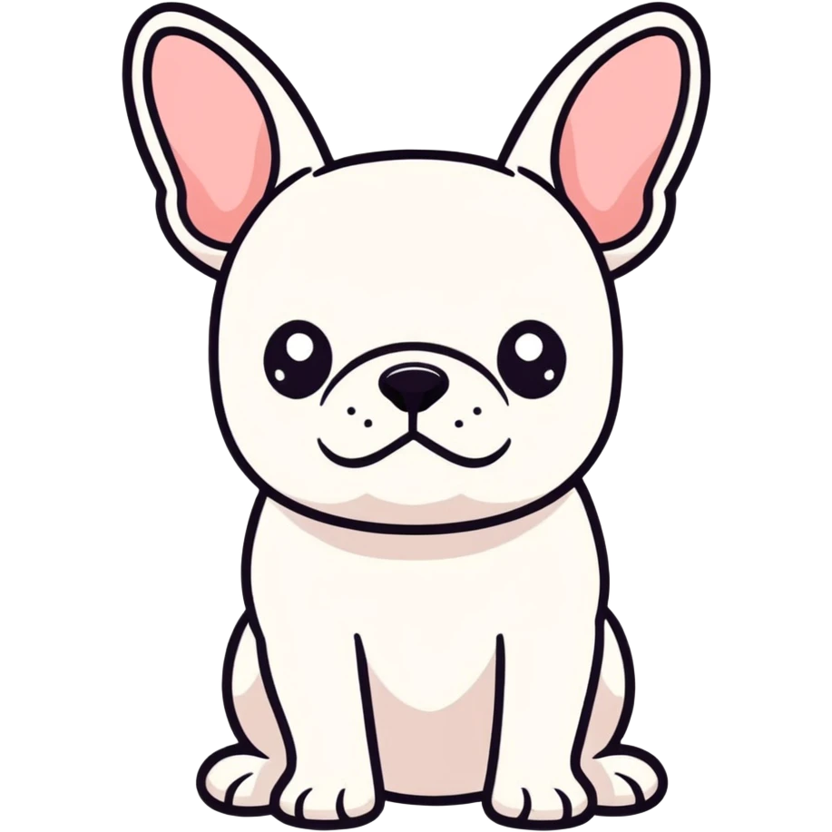 Frenchie with makeup on emoji