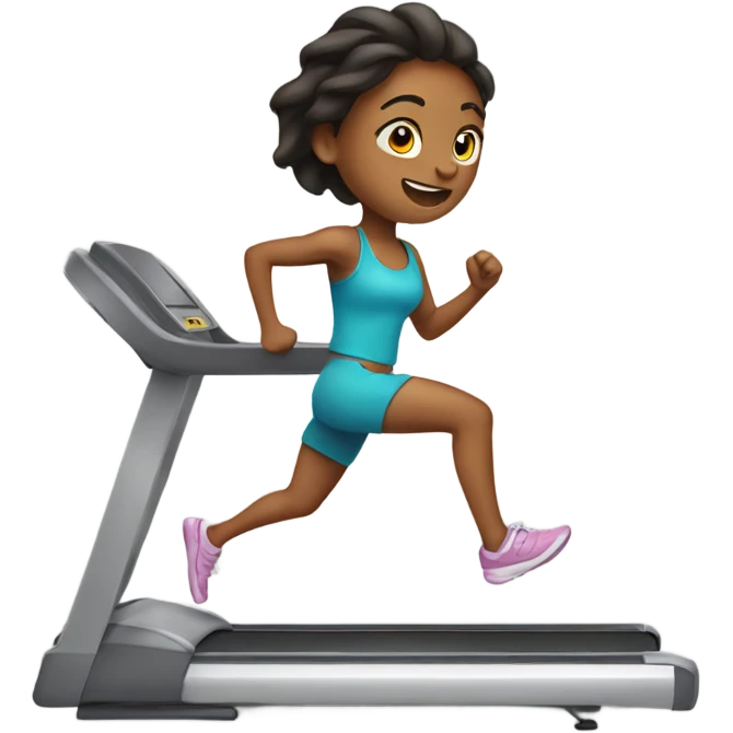 Girl running on treadmill emoji