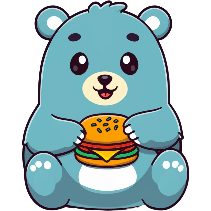 bear eating a burger emoji