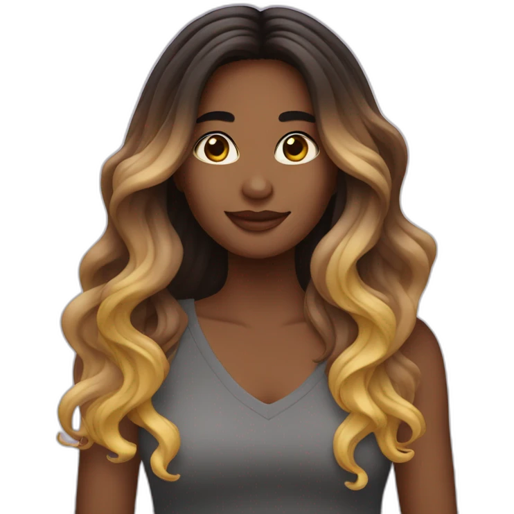 Long wavy ombré hair woman emoji