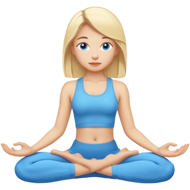 Девушка занимается йогой, голубые глаза, светлая кожа, русые волосы  emoji