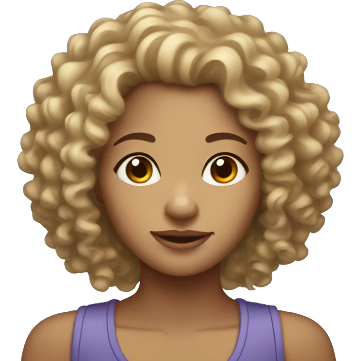 Light skin curly head girl emoji
