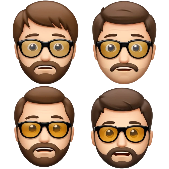 create 4 emojies which looks like the four men from Hangover movie emoji