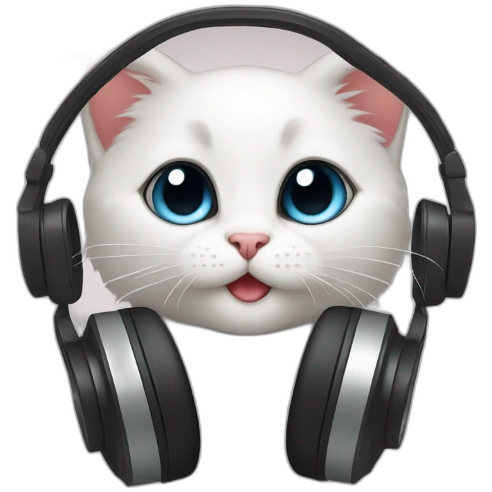 Kitten listening music emoji