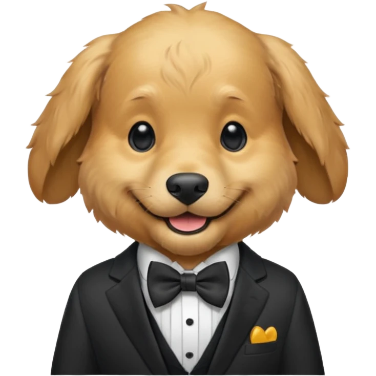 dog with bow in suit. emoji