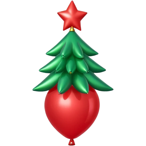 balloon Christmas tree toy emoji
