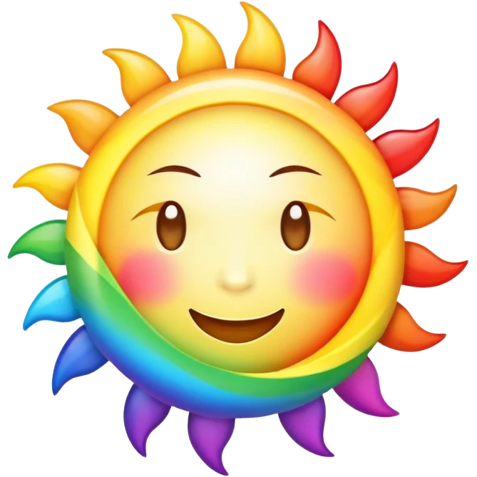Rainbow sun emoji