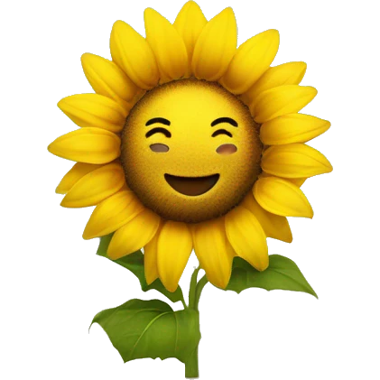 Sunflower with a smiley face emoji
