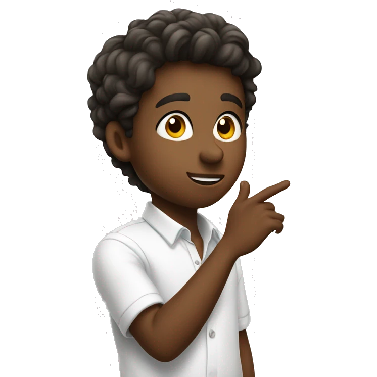 boy in white shirt blowing a kiss emoji