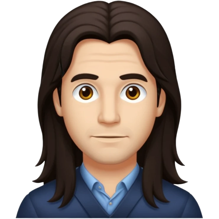 Reginald Arivizu (b.1969) with dark brown long hair emoji