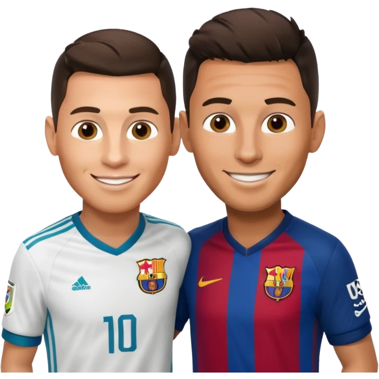 Wir sind gerade angekom Cristiano. Ronaldo macht ein Foto mit Messi. emoji