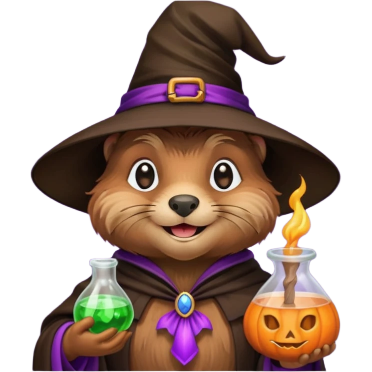 beaver in role witch emoji