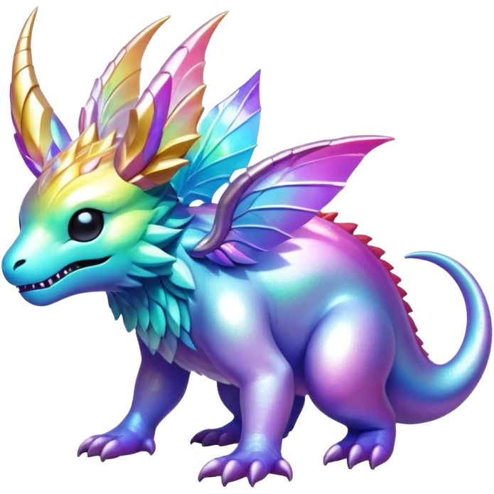 Epic complex iridescent aesthetic-Fakémon-creature-scenery emoji